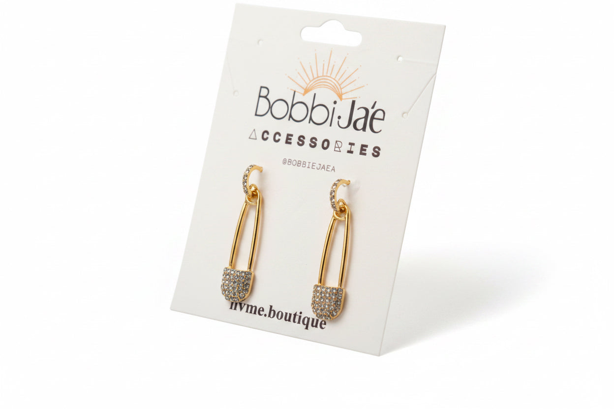 Safety Pin Luxe Drop Earrings