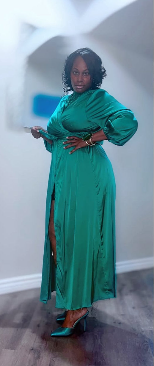Envy Me Satin Wrap Maxi