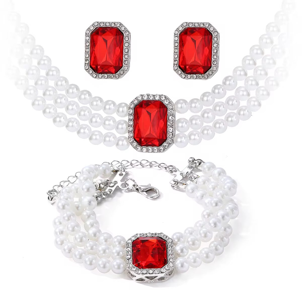 Regalia Luxe Trio Set
(Pearl Choker, Bracelet & Earrings Gift Set)