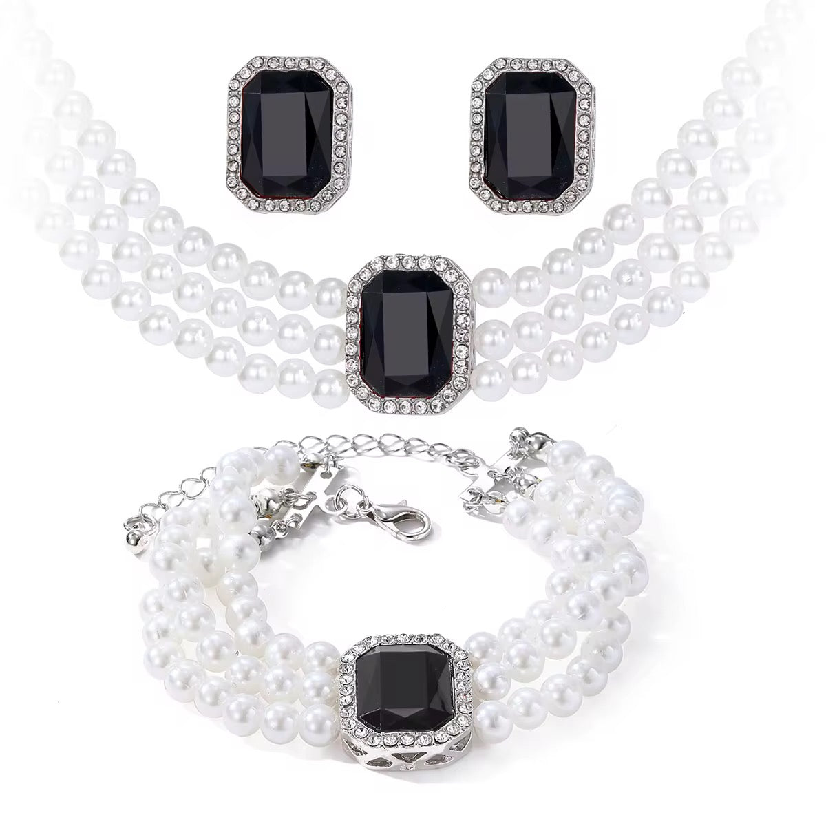 Regalia Luxe Trio Set
(Pearl Choker, Bracelet & Earrings Gift Set)