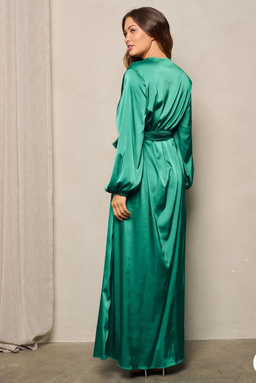 Envy Me Satin Wrap Maxi