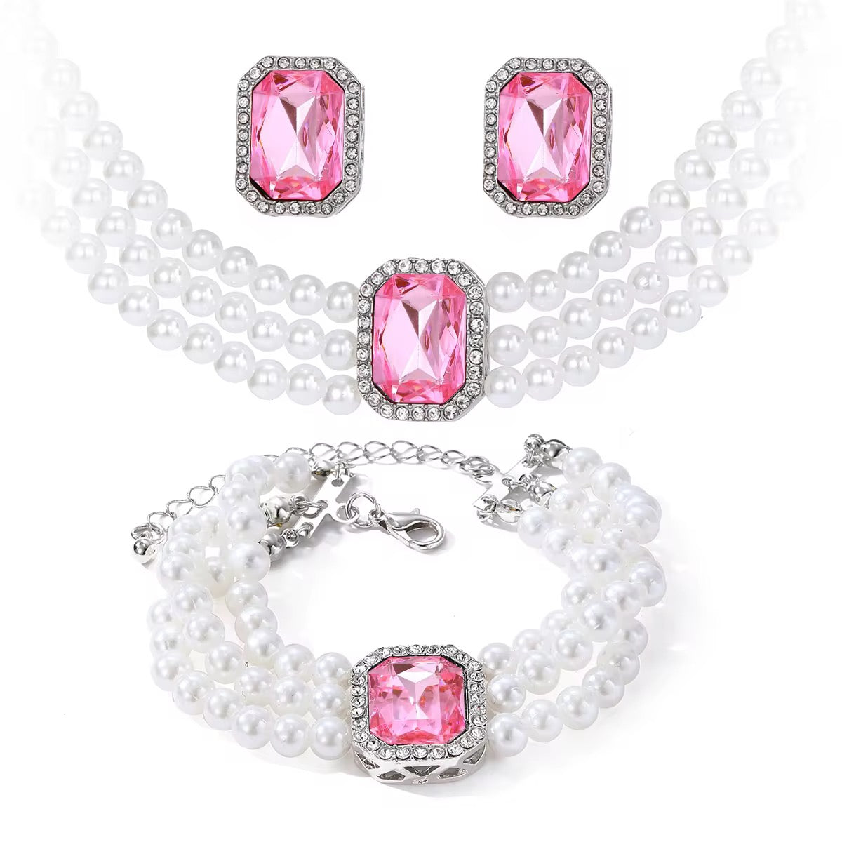 Regalia Luxe Trio Set
(Pearl Choker, Bracelet & Earrings Gift Set)