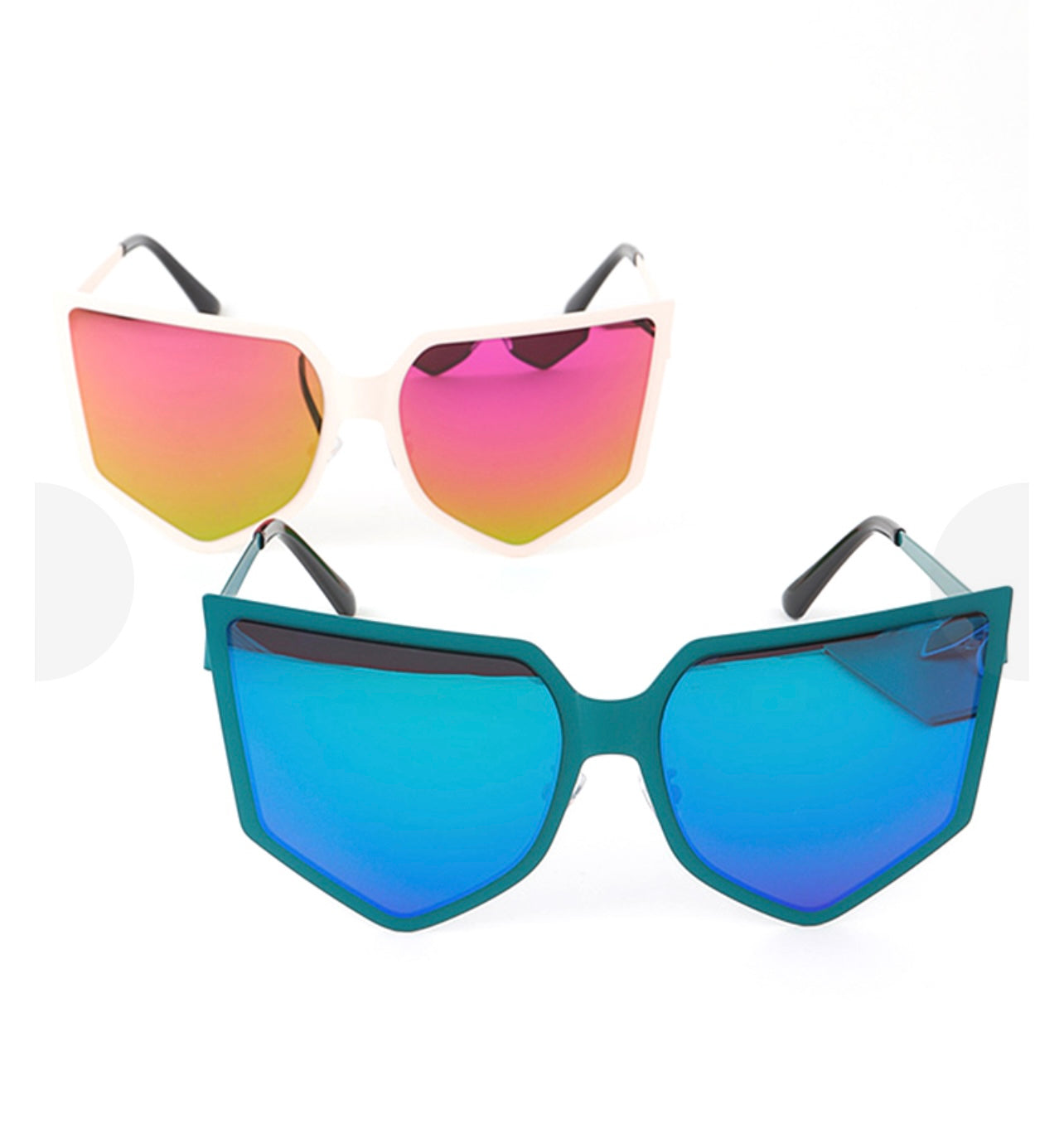 Neon Prisms – Reflective Wraparound Sunglasses