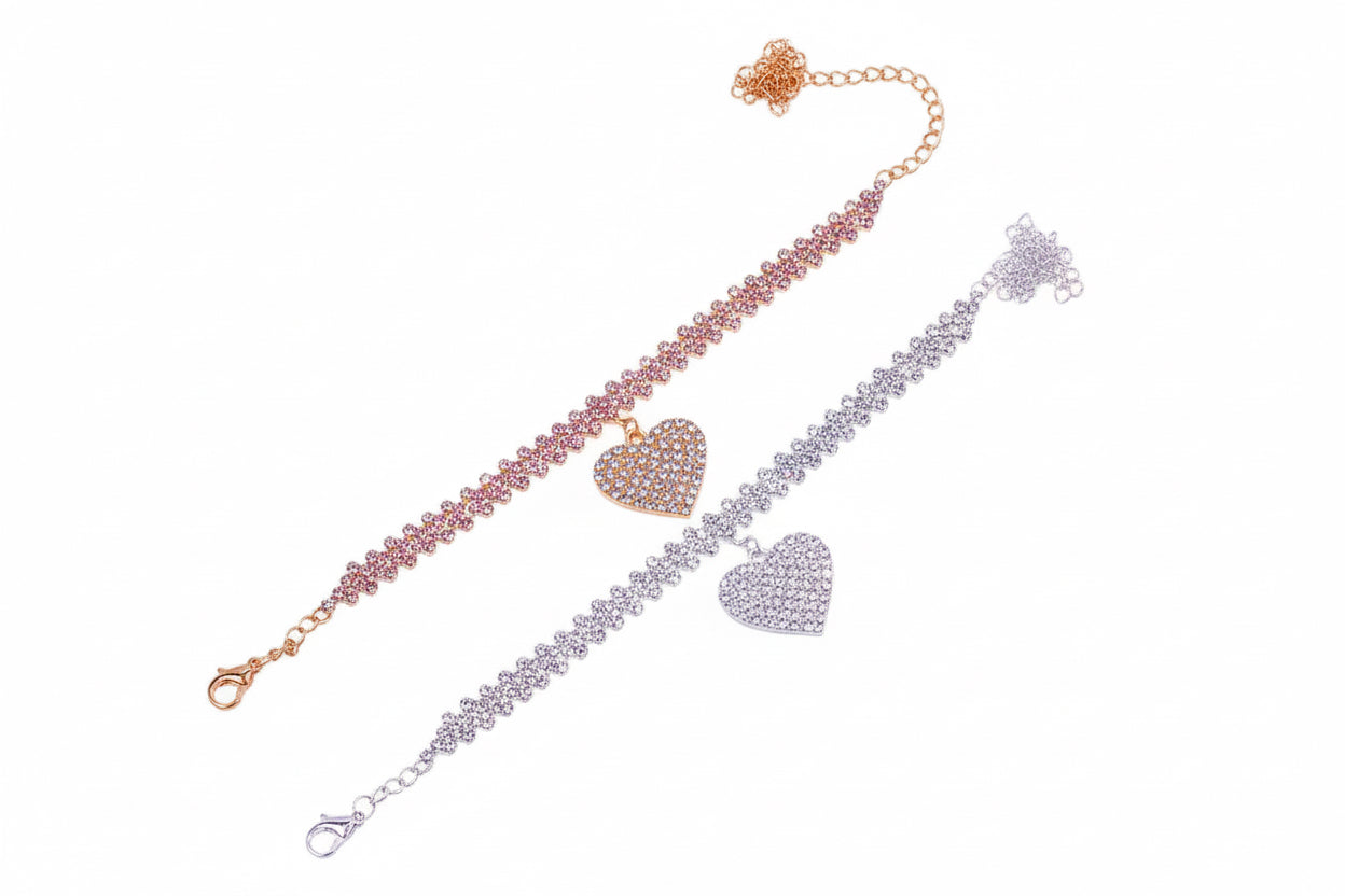 Heartbreaker Anklet – Crystal Charm Bling