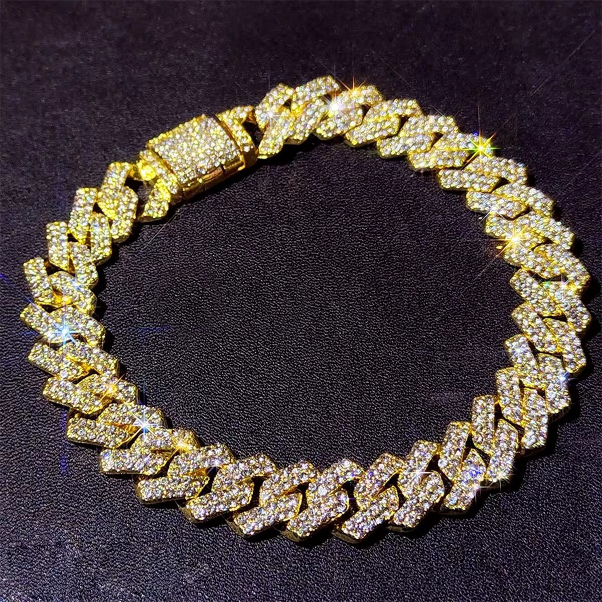 Iced Luxe Anklet – Unisex Cuban Link Bling