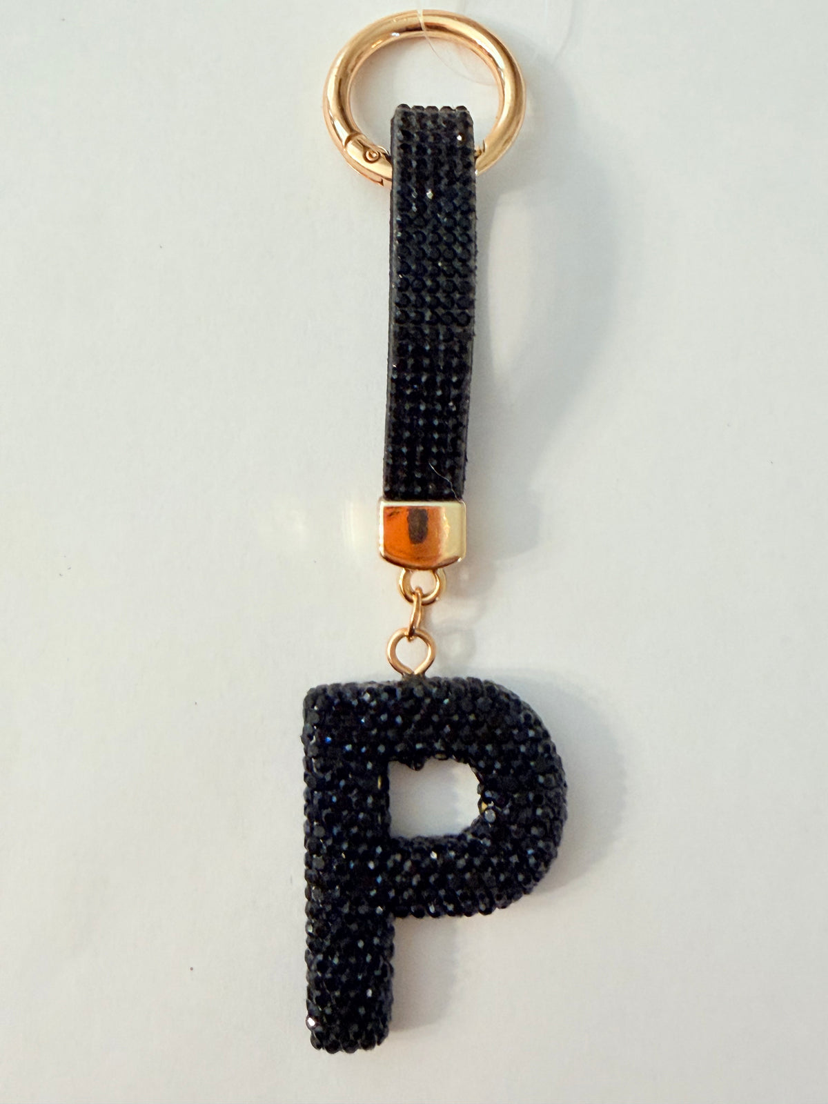 Initial Bling Strap Keychain