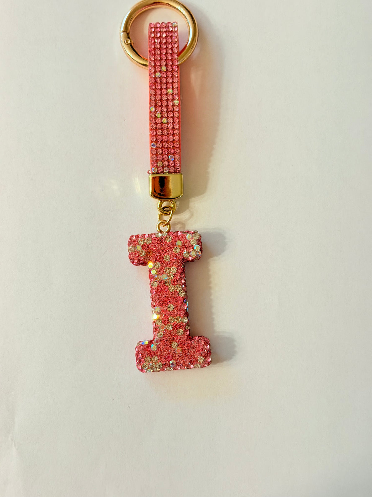 Initial Bling Strap Keychain