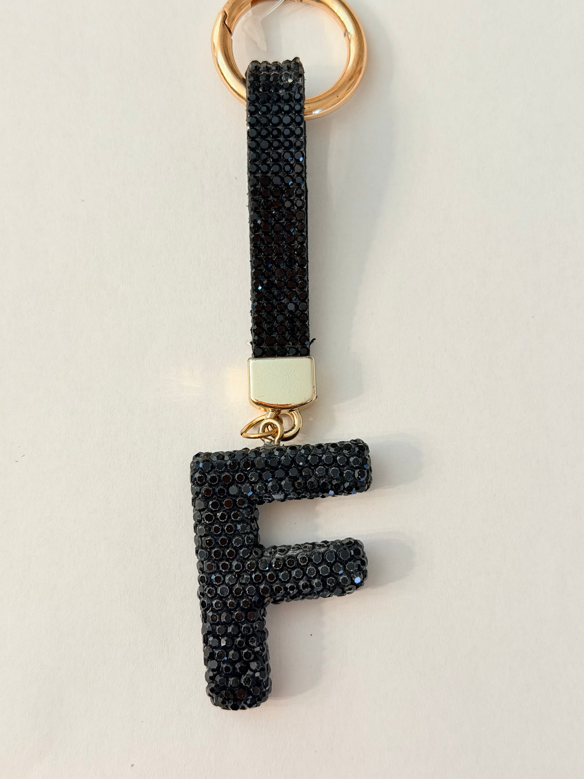 Initial Bling Strap Keychain