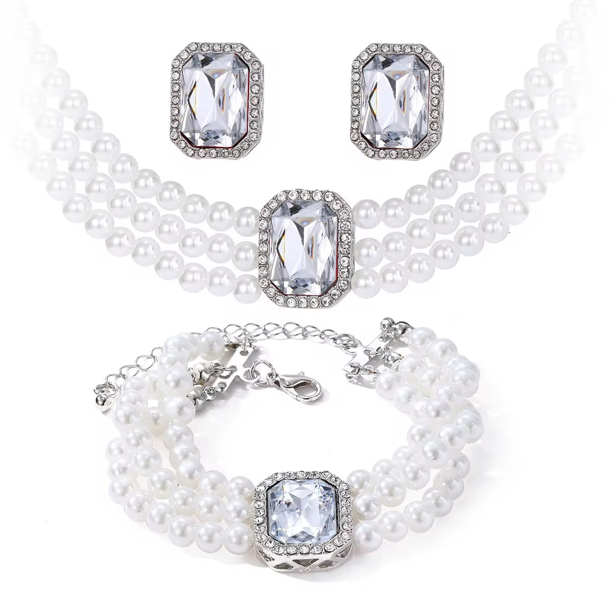 Regalia Luxe Trio Set
(Pearl Choker, Bracelet & Earrings Gift Set)