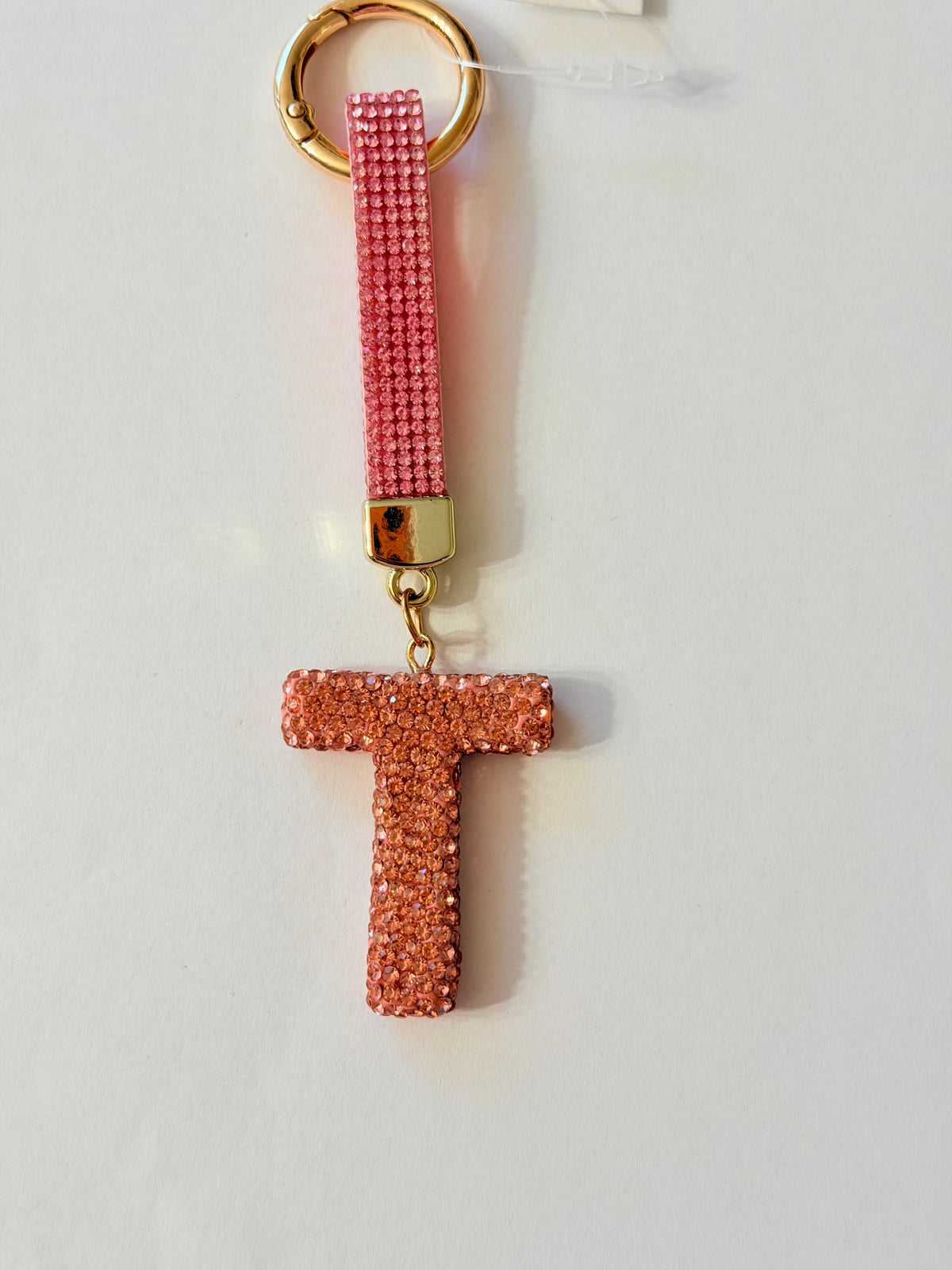 Initial Bling Strap Keychain