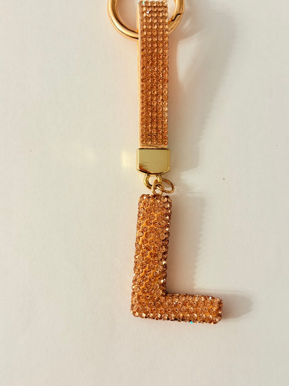 Initial Bling Strap Keychain