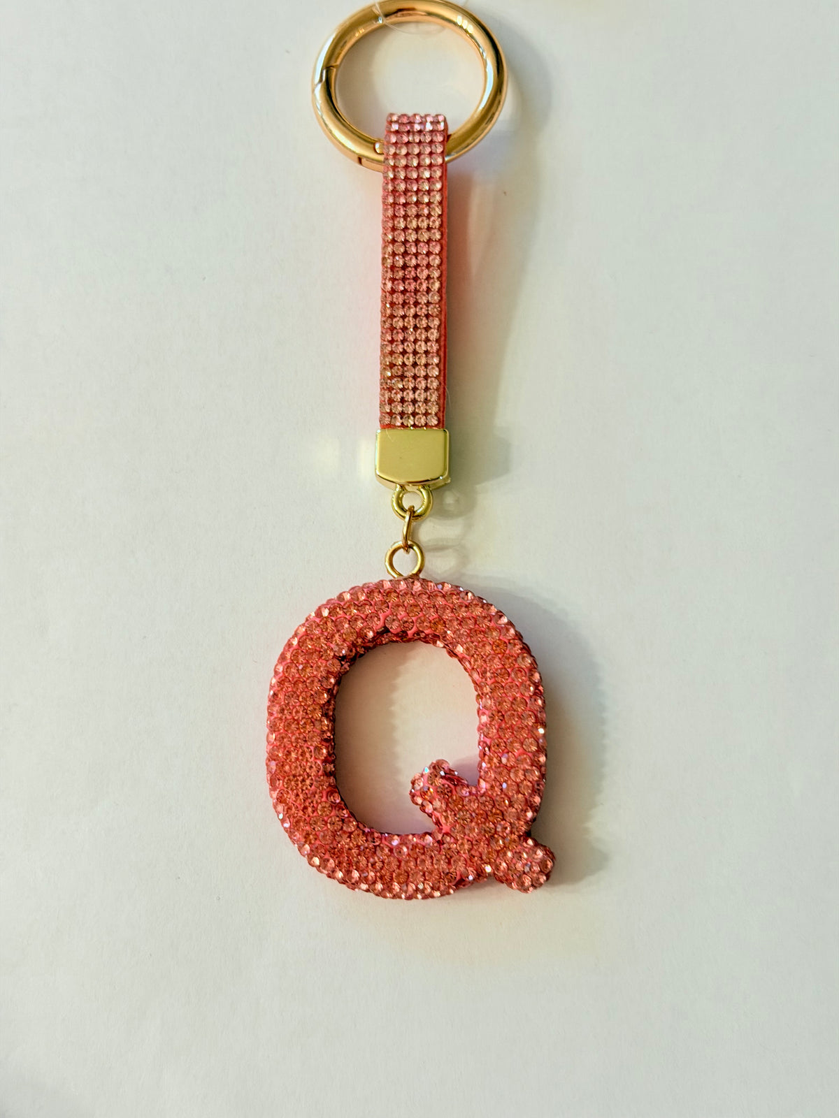 Initial Bling Strap Keychain