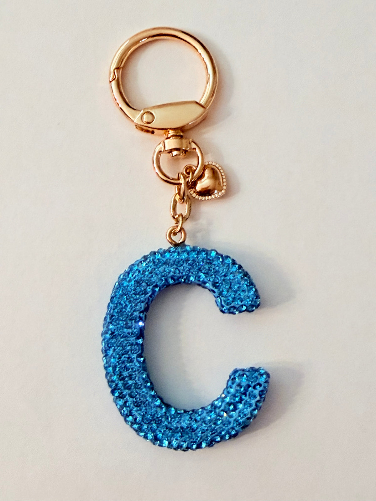 Initial Bling Strap Keychain