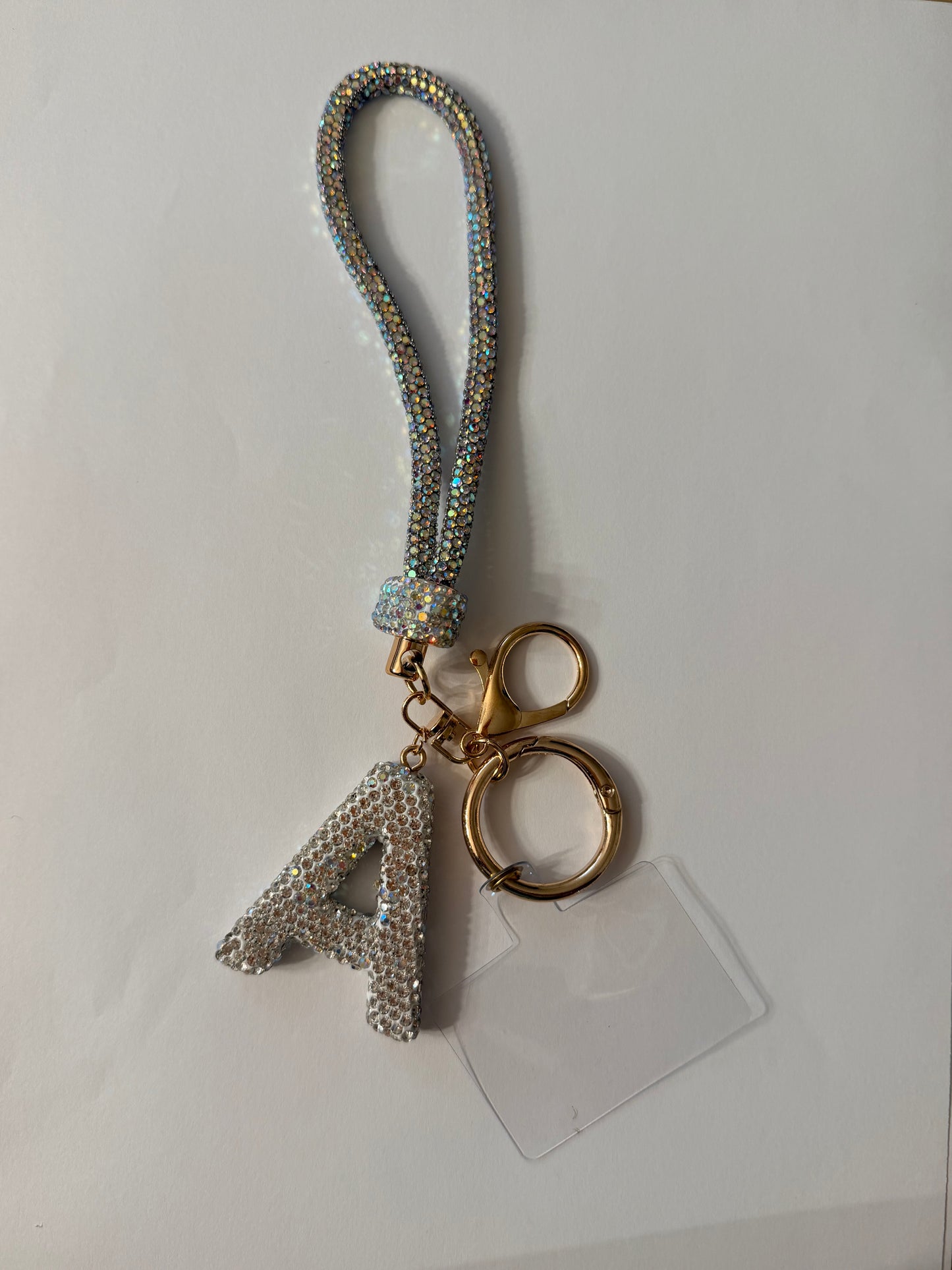 Bling Initial Phone Wristlet Keychain