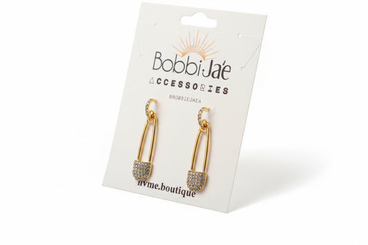 Safety Pin Luxe Drop Earrings