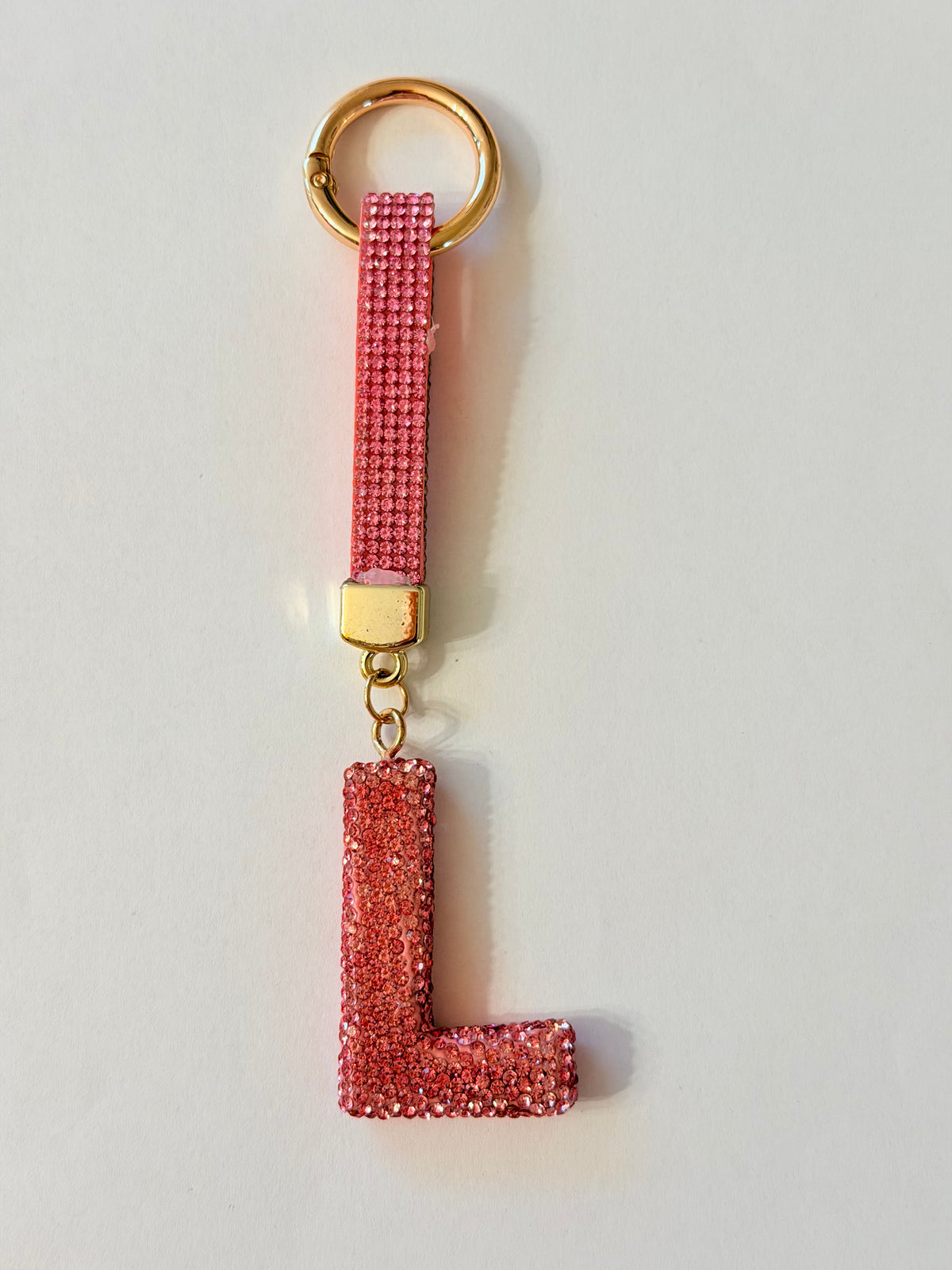 Initial Bling Strap Keychain