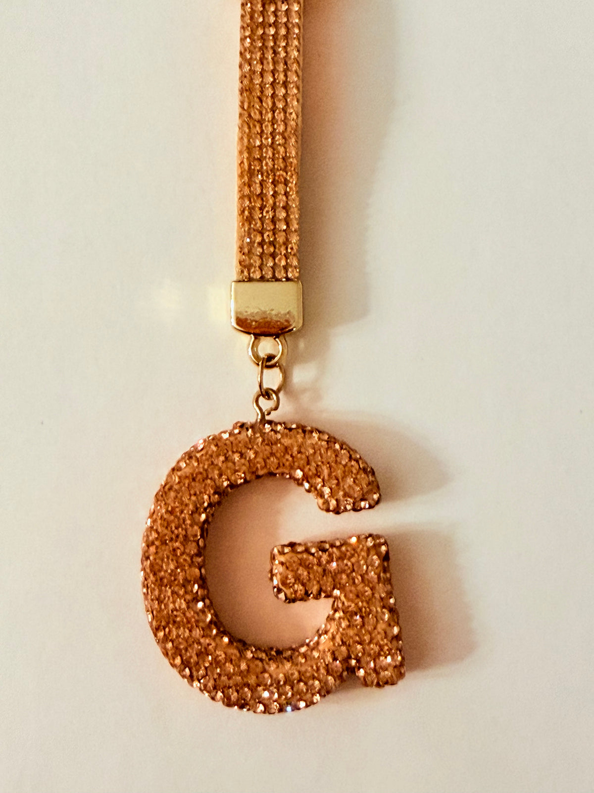 Initial Bling Strap Keychain
