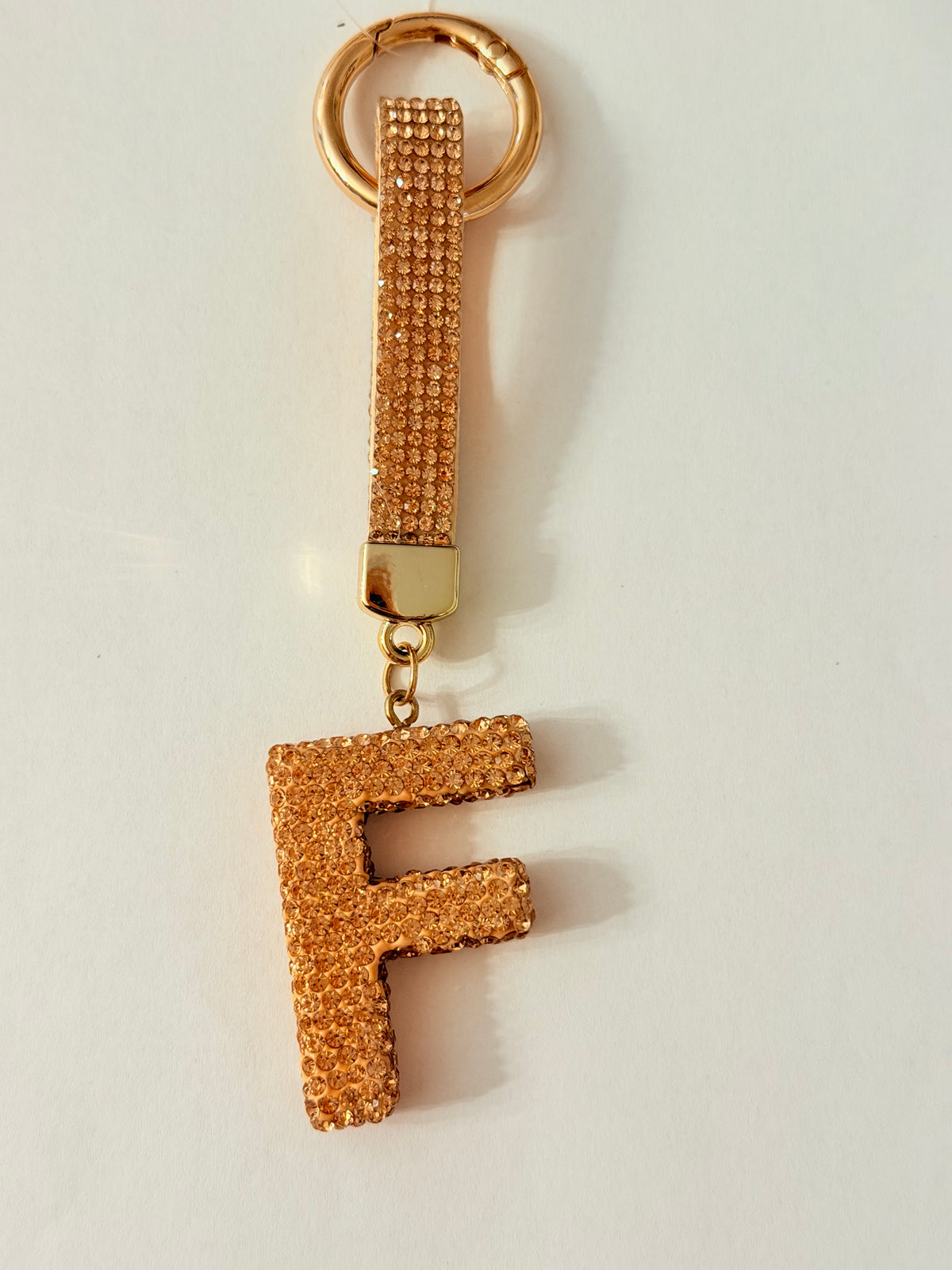 Initial Bling Strap Keychain