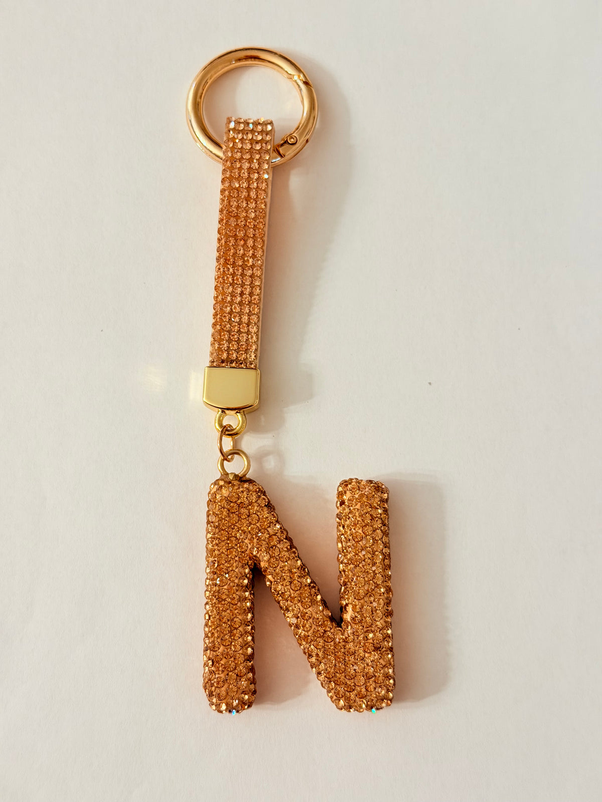 Initial Bling Strap Keychain