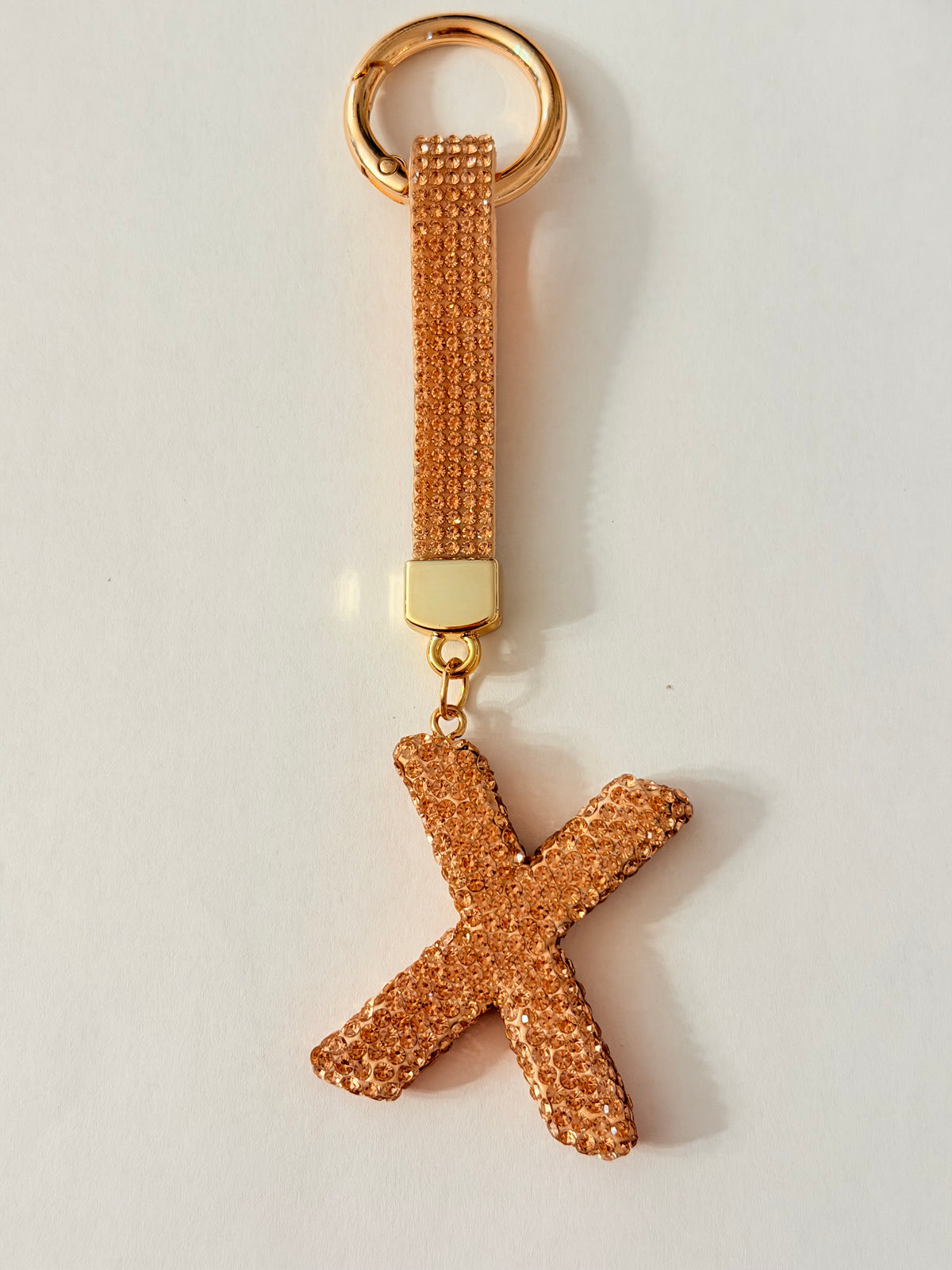 Initial Bling Strap Keychain