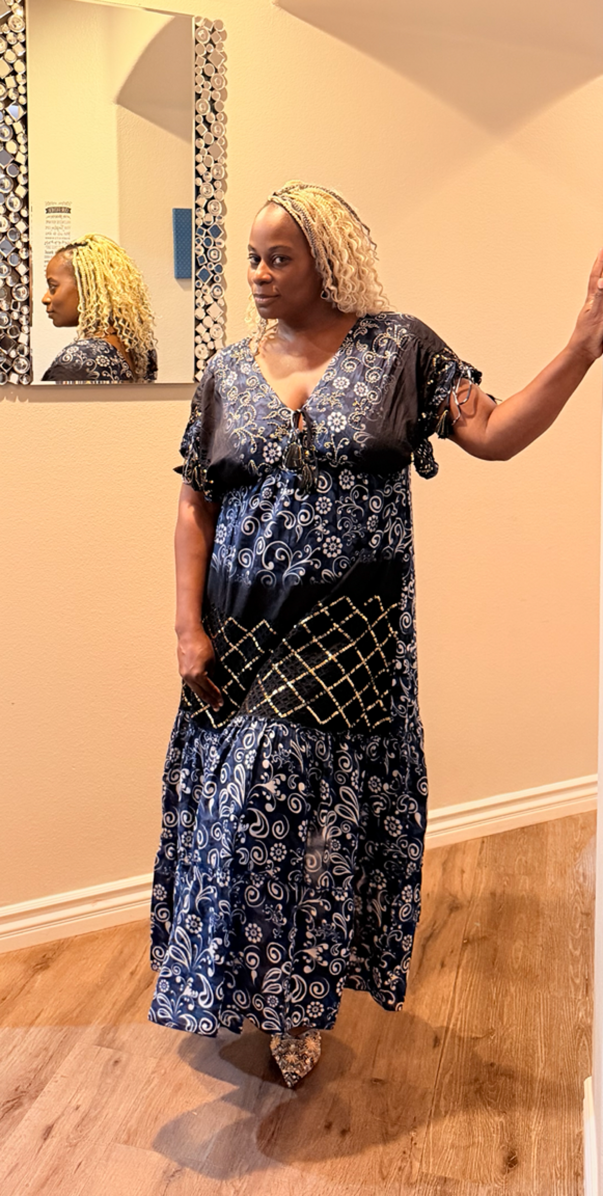 Midnight Paisley Tiered Maxi Dress