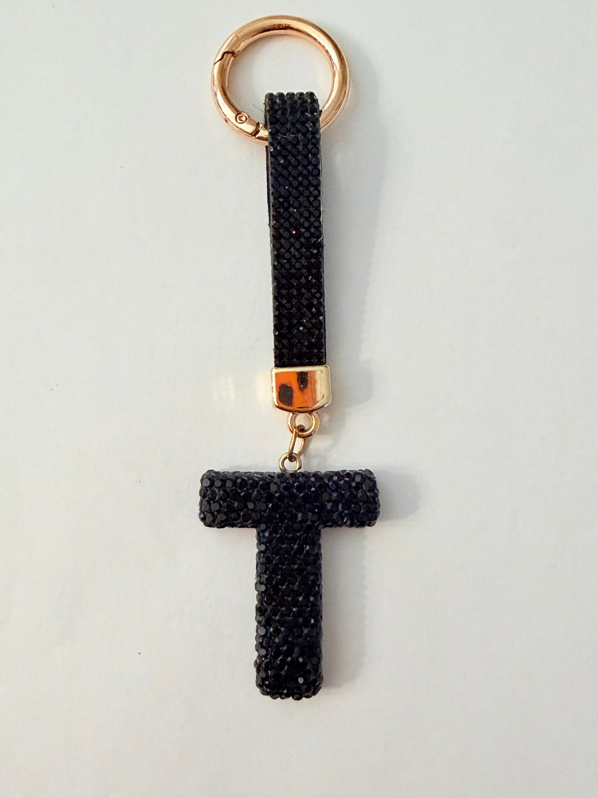 Initial Bling Strap Keychain
