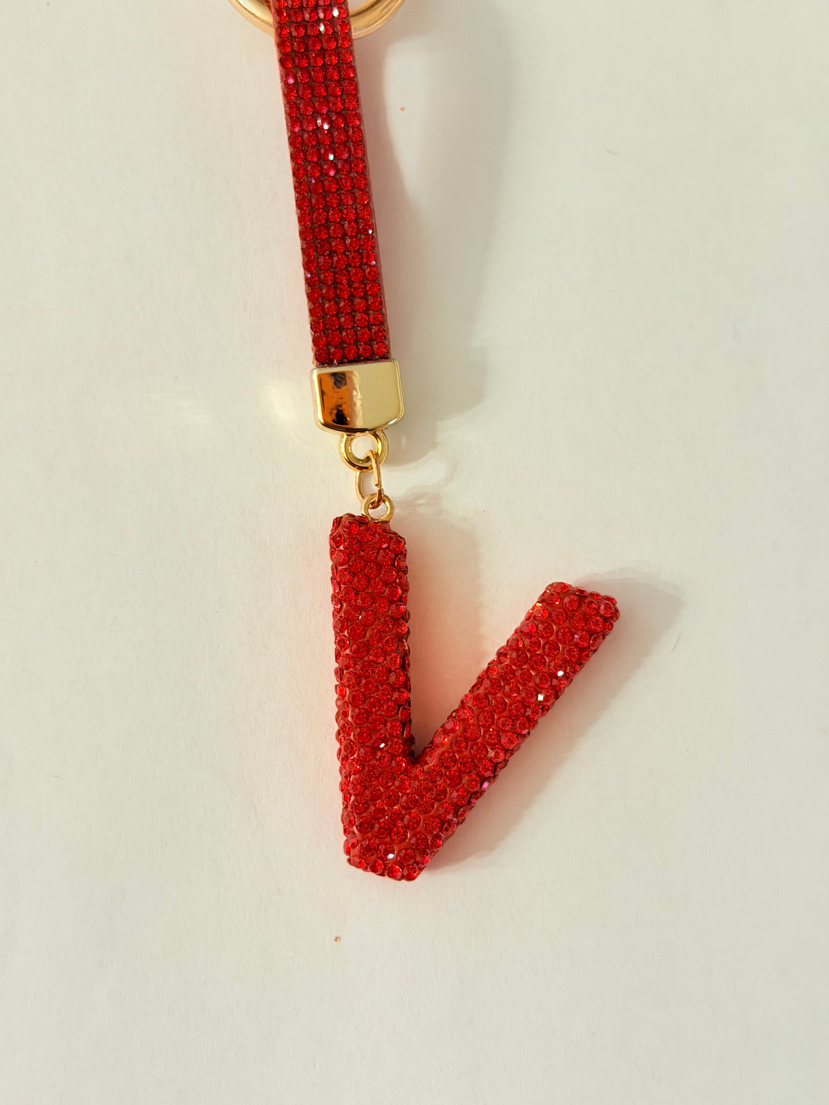 Initial Bling Strap Keychain