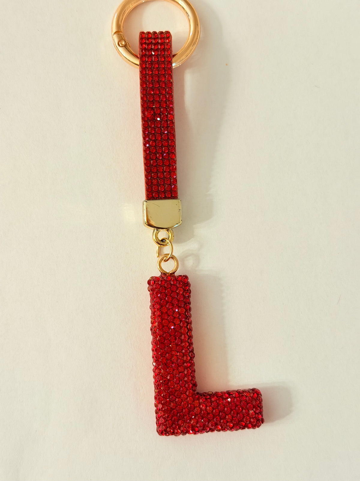 Initial Bling Strap Keychain