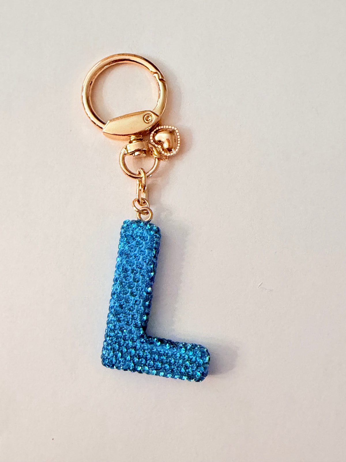 Initial Bling Strap Keychain