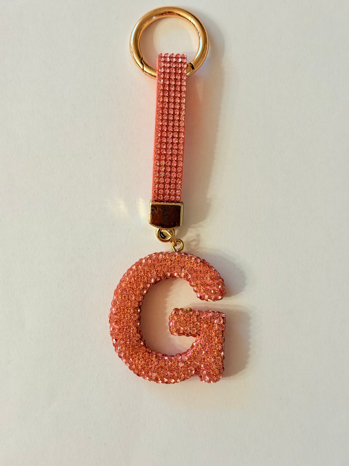Initial Bling Strap Keychain