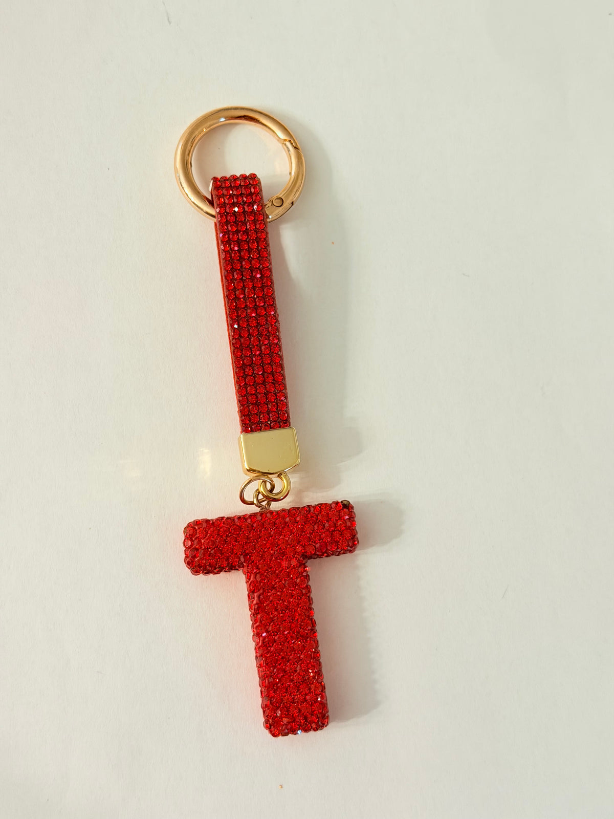 Initial Bling Strap Keychain