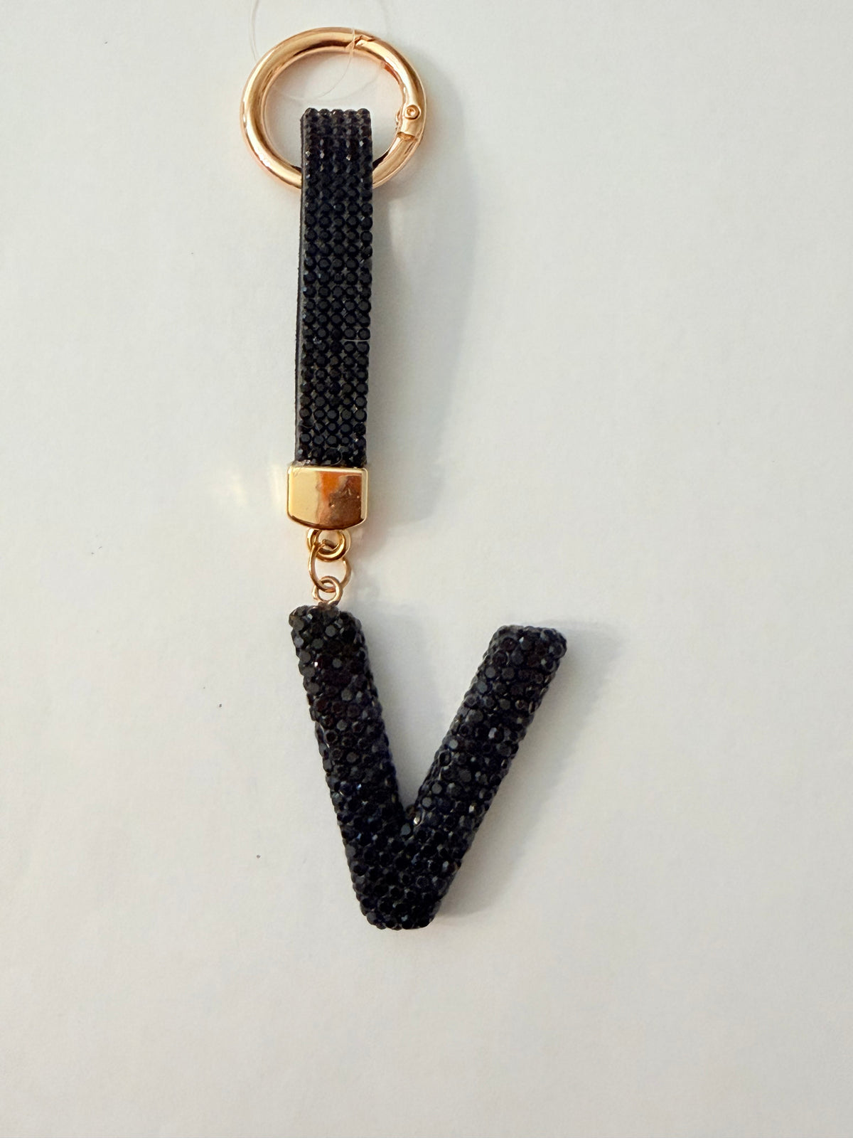 Initial Bling Strap Keychain