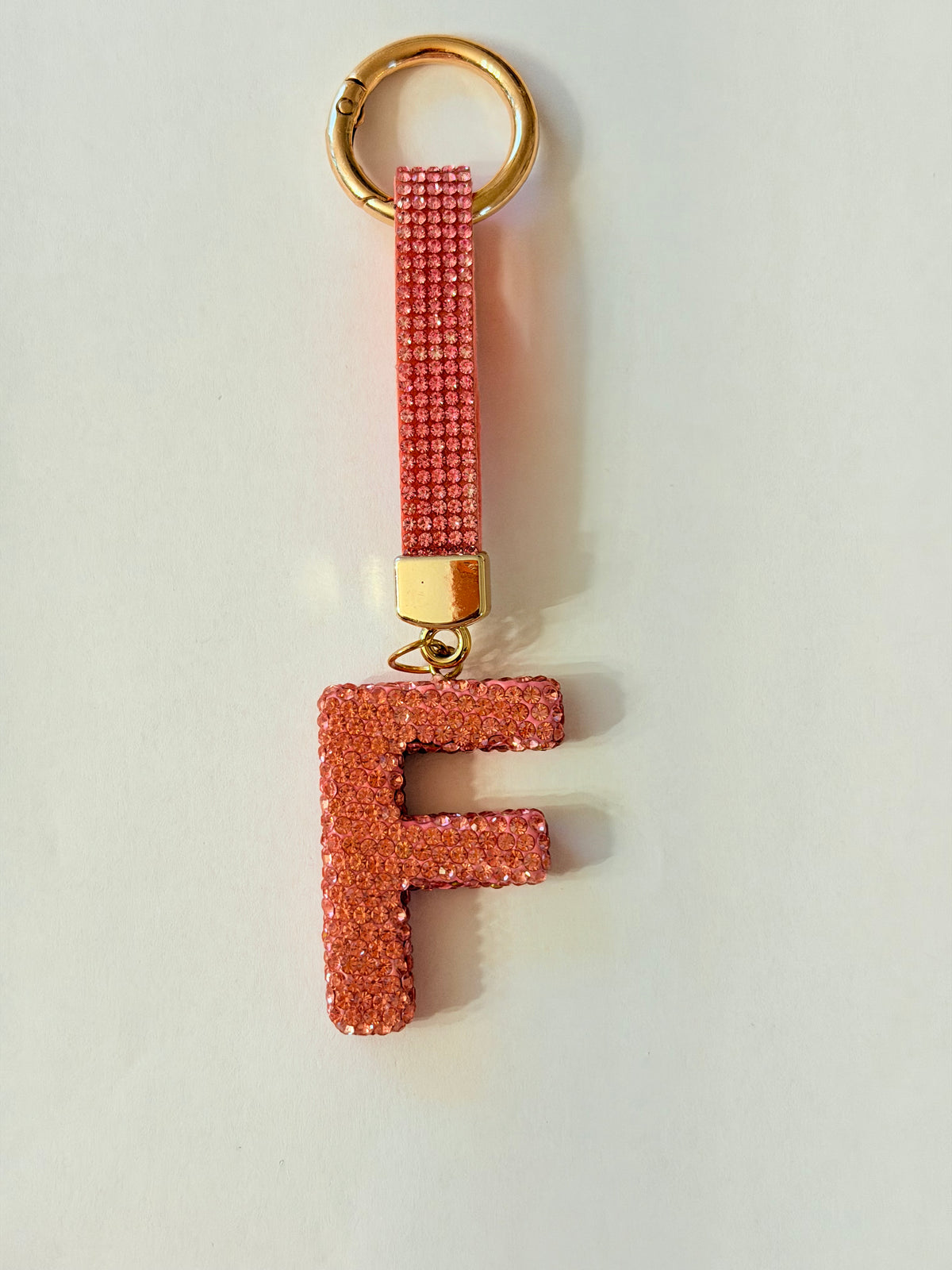 Initial Bling Strap Keychain