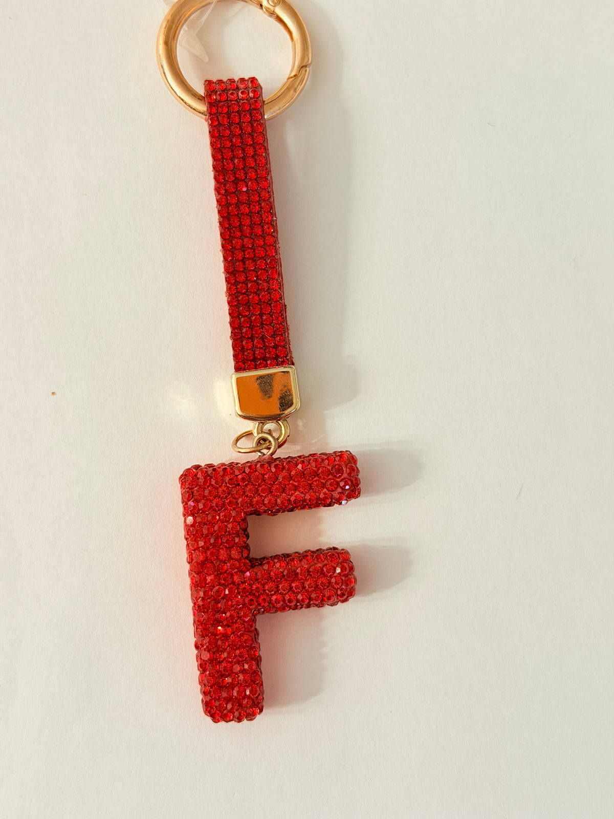 Initial Bling Strap Keychain
