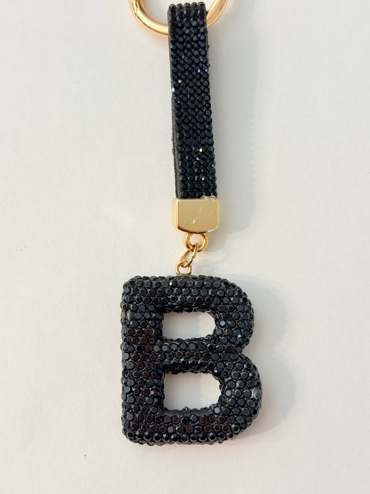 Initial Bling Strap Keychain