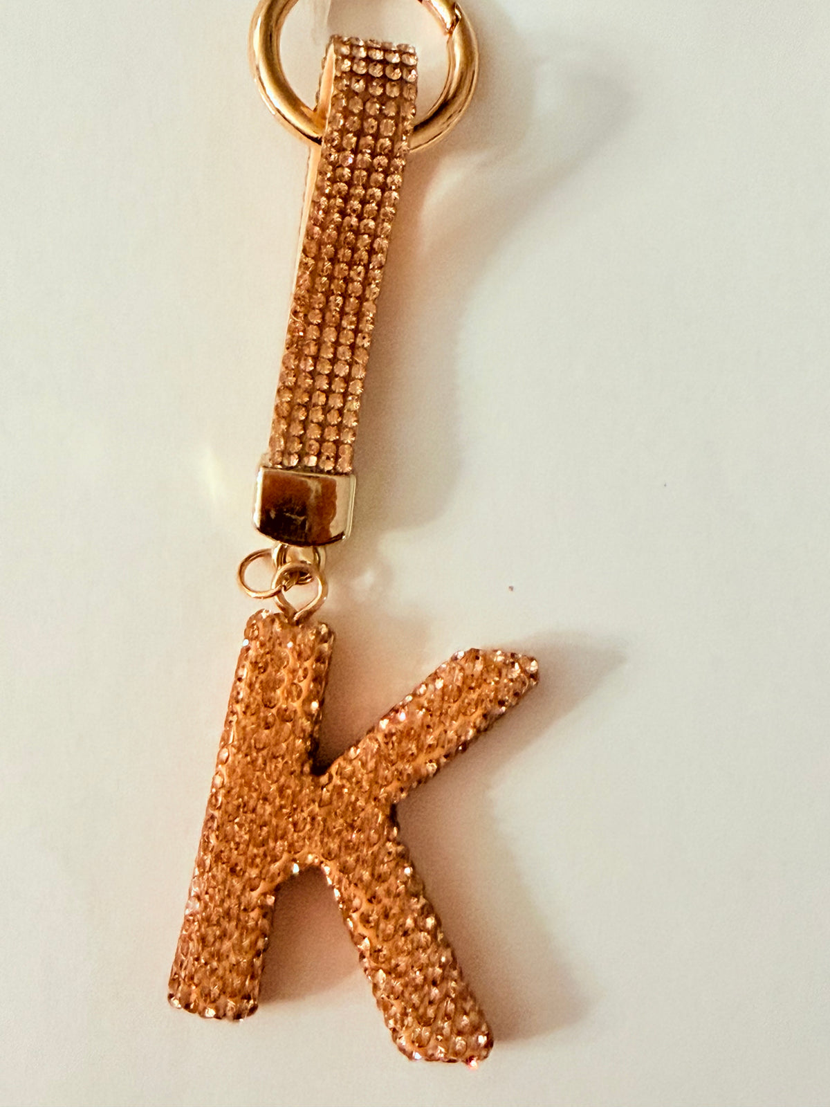 Initial Bling Strap Keychain