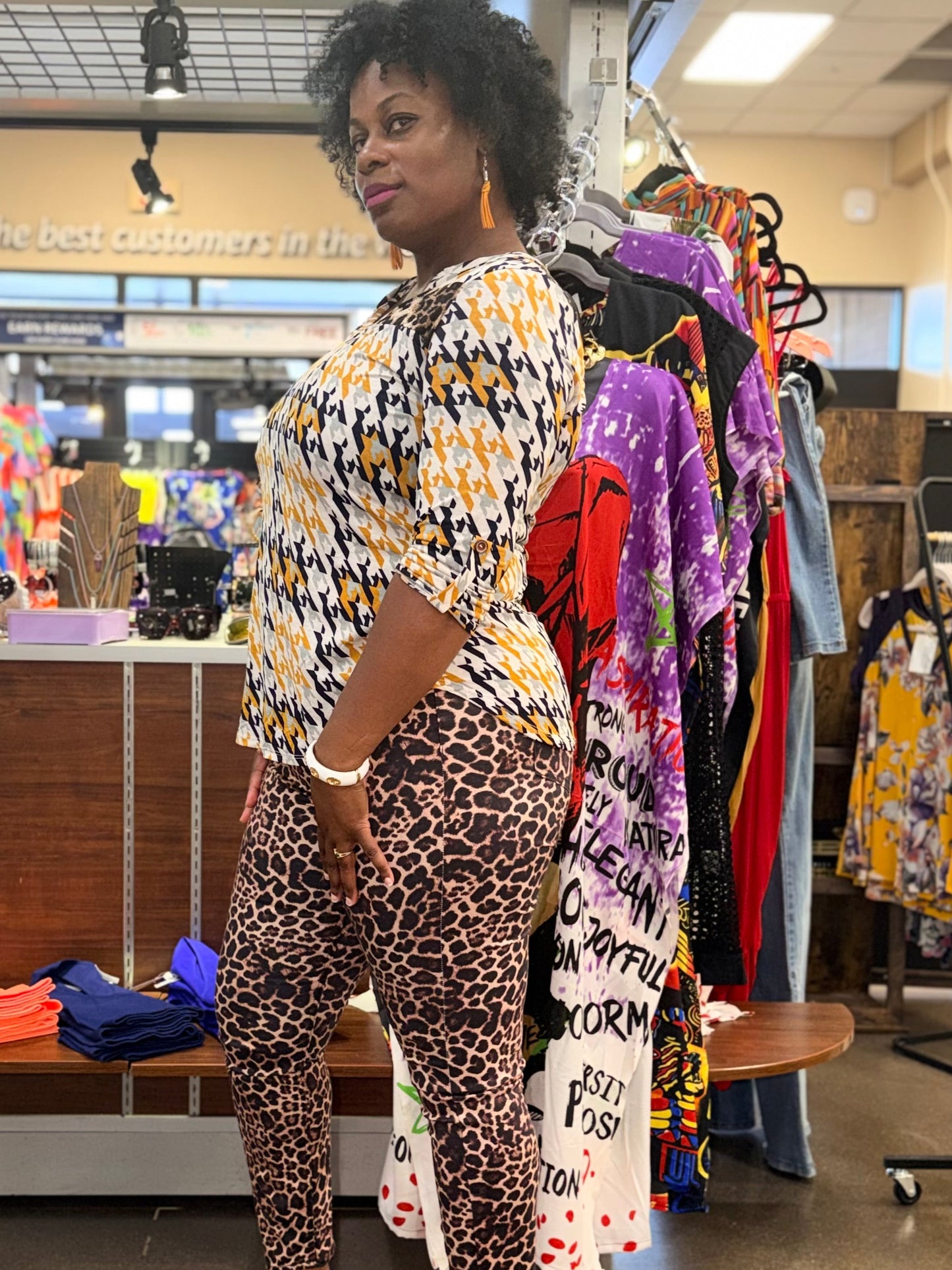 Wild Side Mixed Print Top