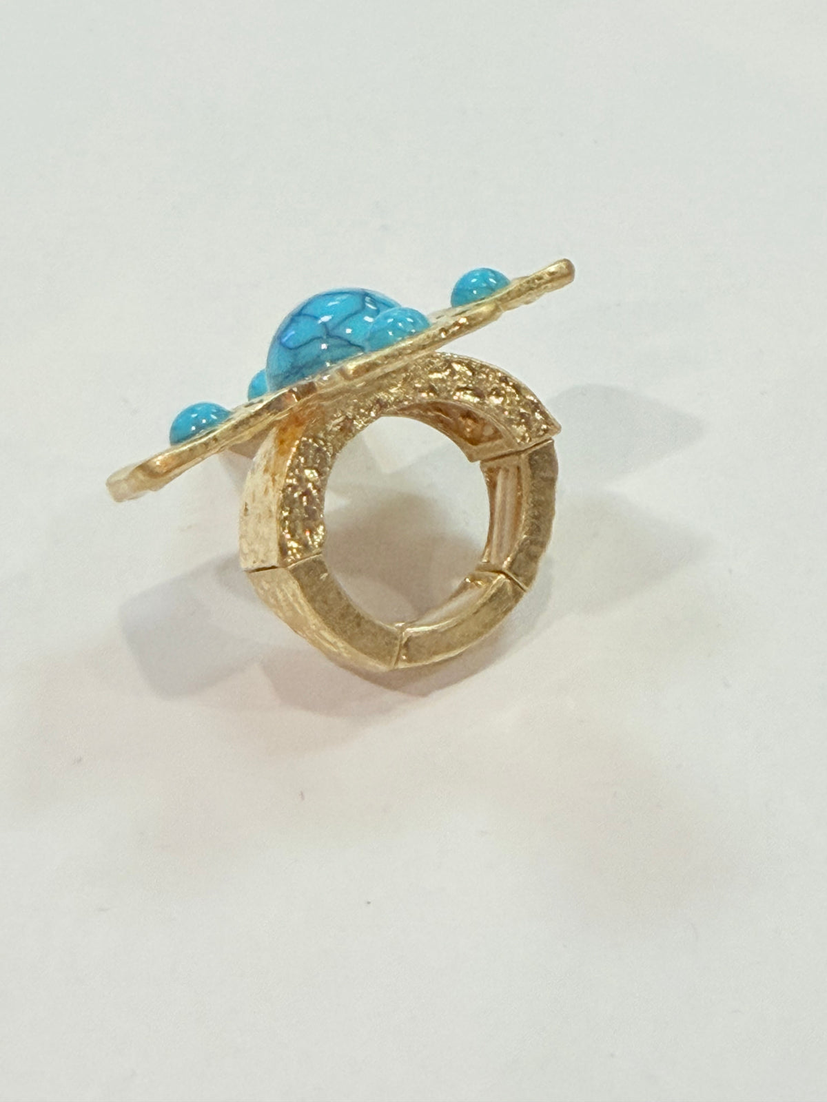 Turquoise Faith Cross Stretch Ring
