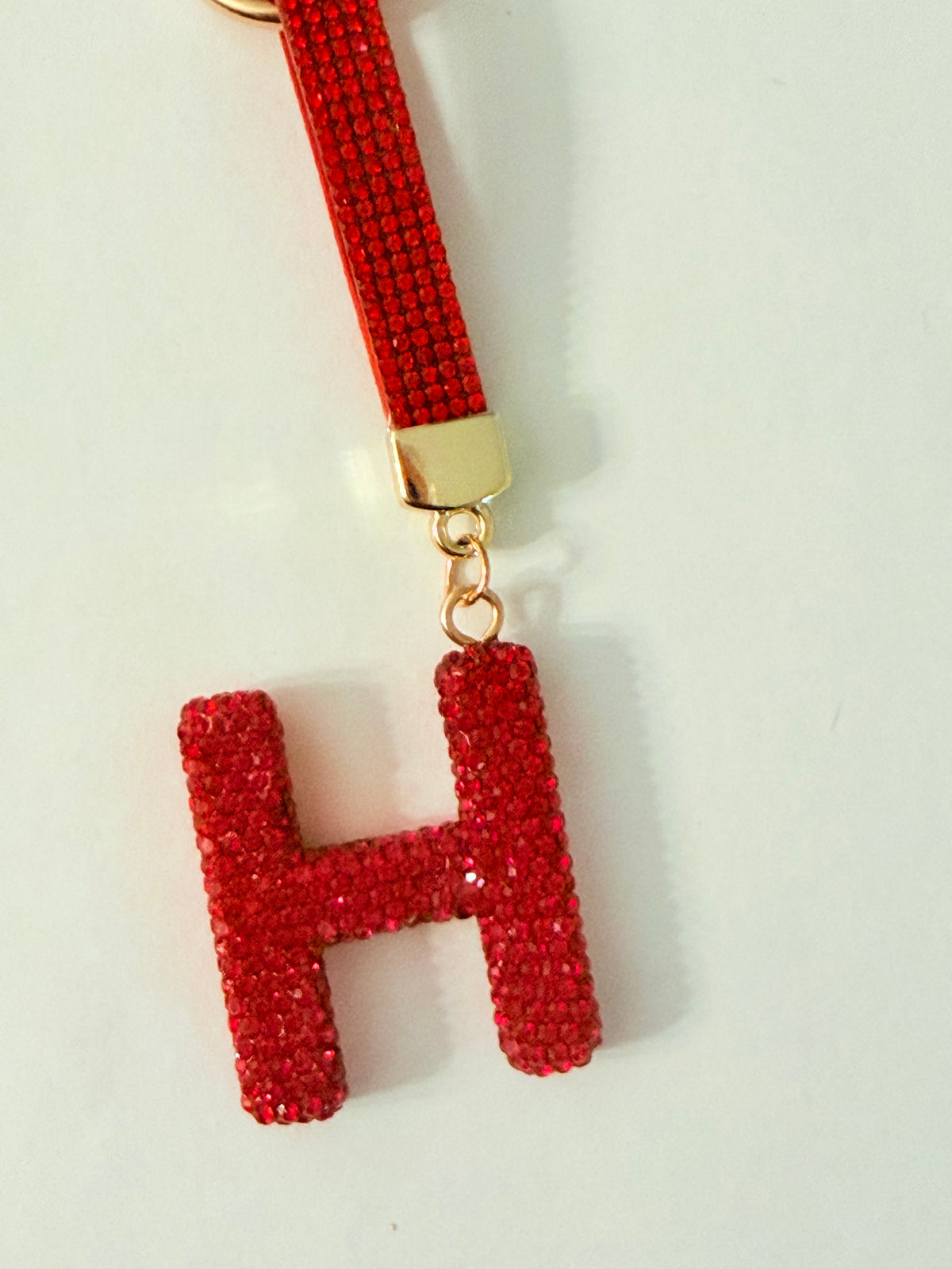 Initial Bling Strap Keychain