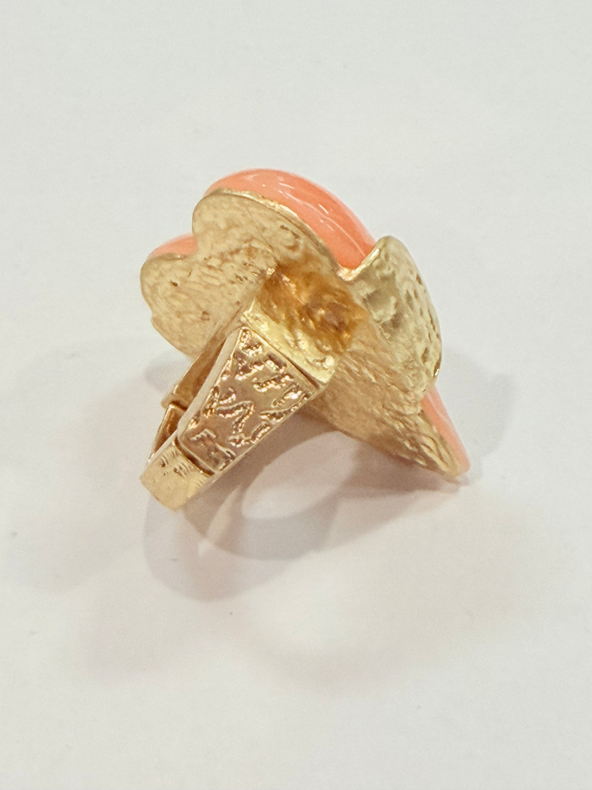 Coral Heart Stretch Ring