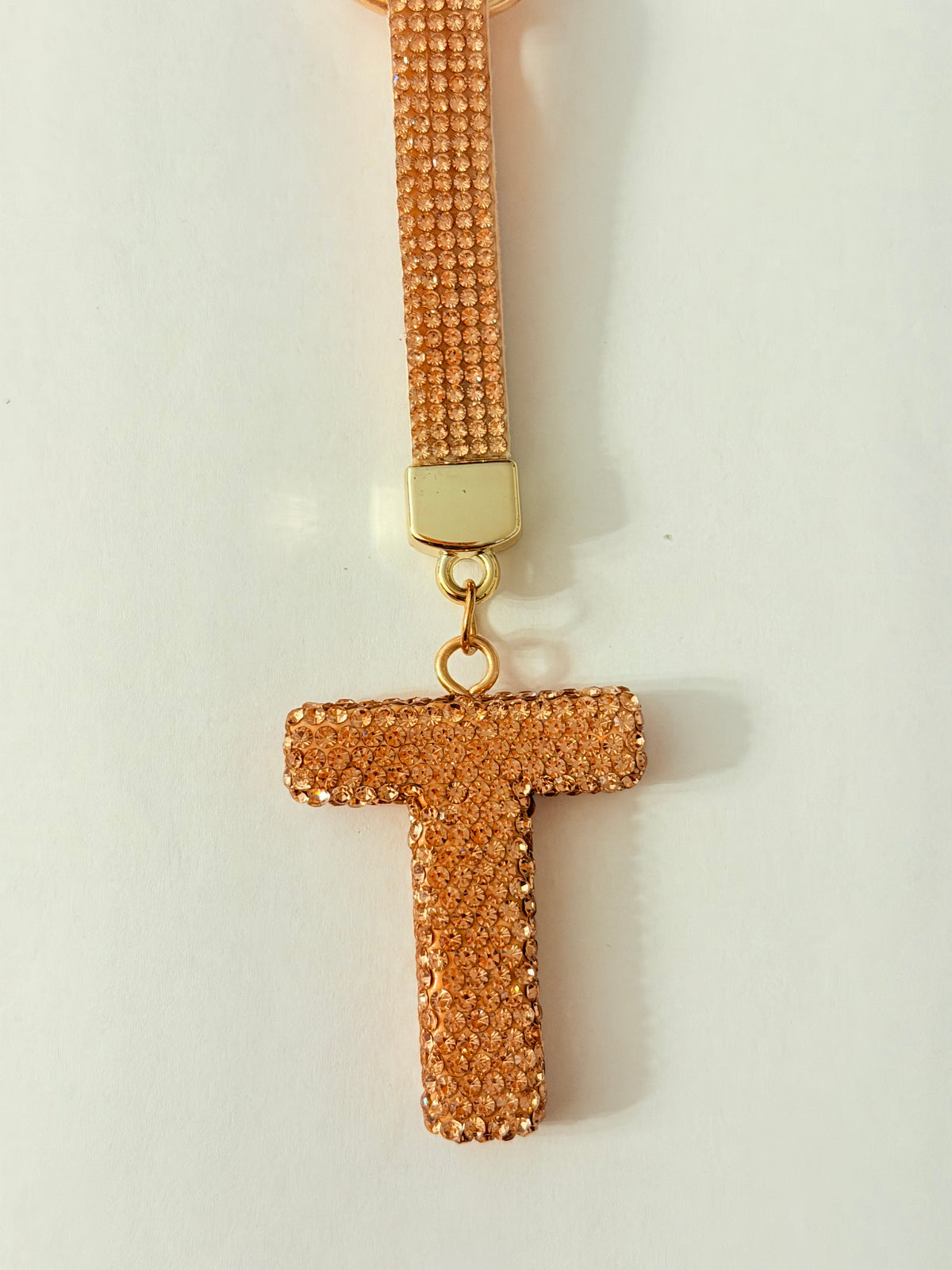 Initial Bling Strap Keychain