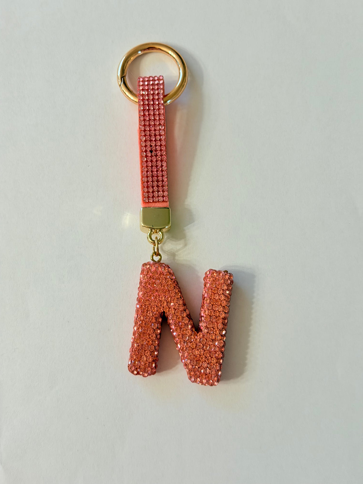 Initial Bling Strap Keychain