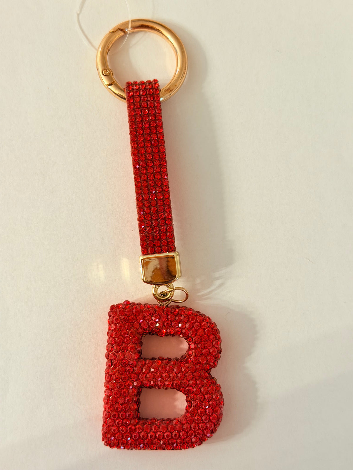 Initial Bling Strap Keychain