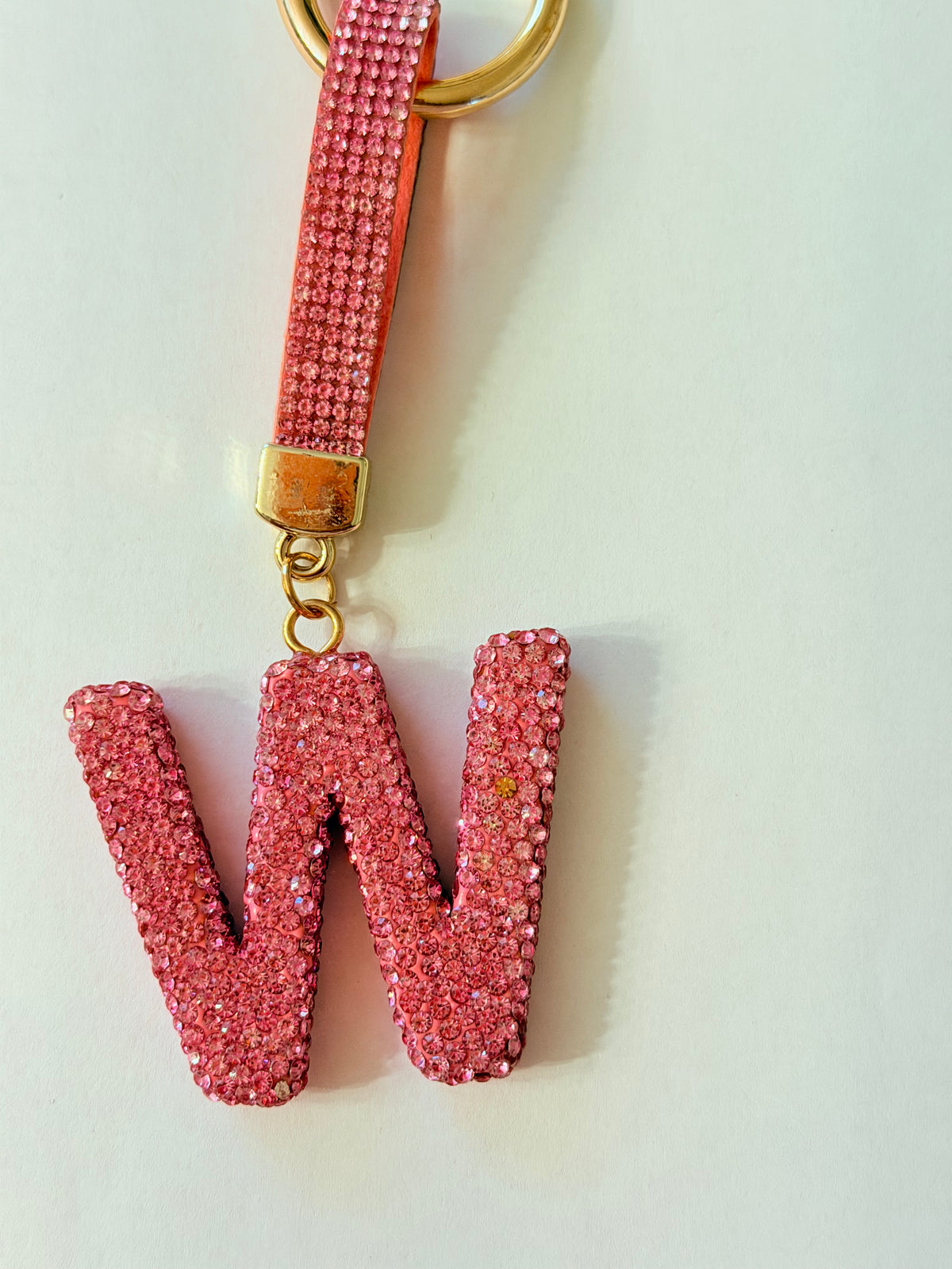 Initial Bling Strap Keychain