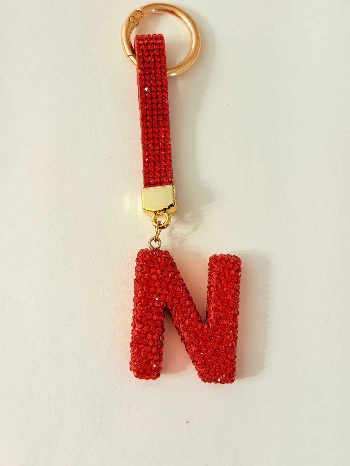 Initial Bling Strap Keychain