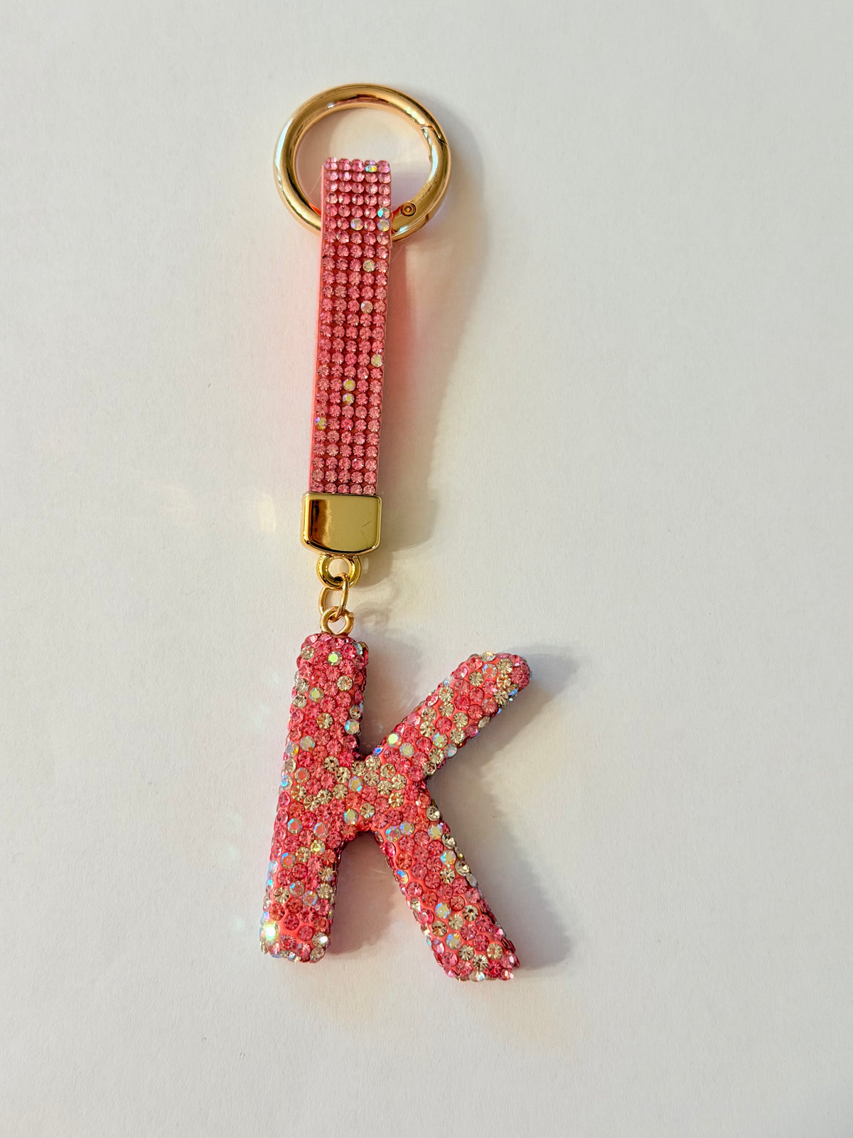 Initial Bling Strap Keychain