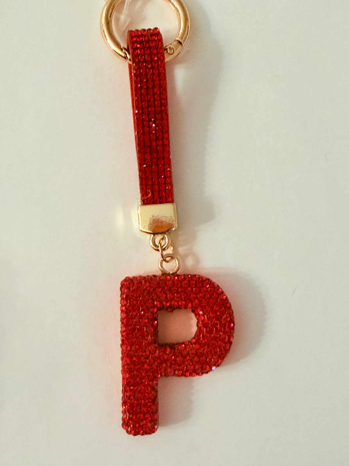 Initial Bling Strap Keychain