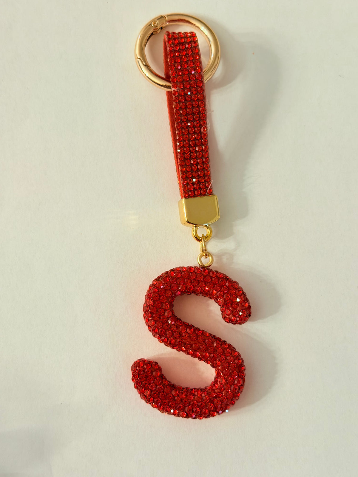 Initial Bling Strap Keychain