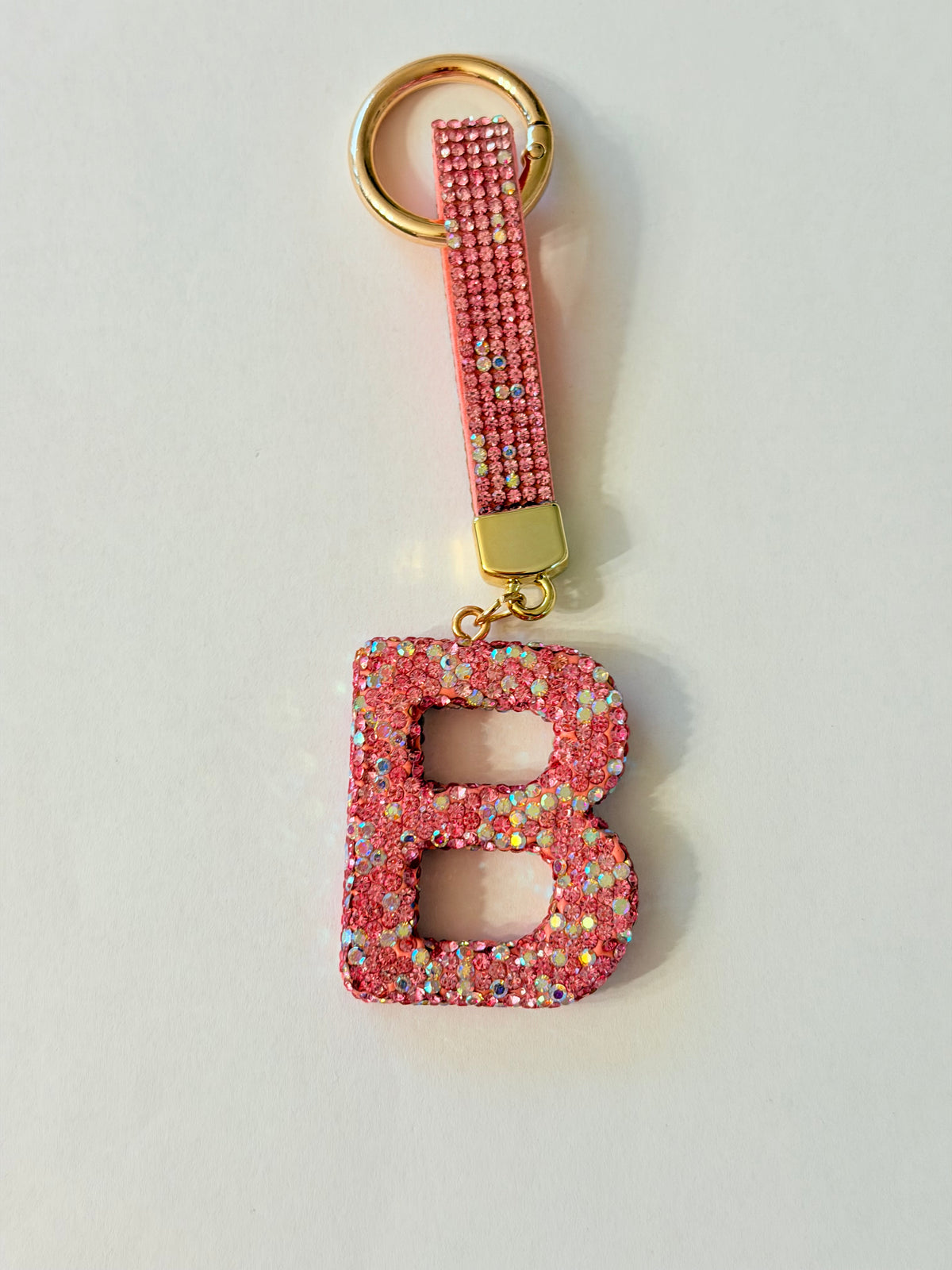 Initial Bling Strap Keychain