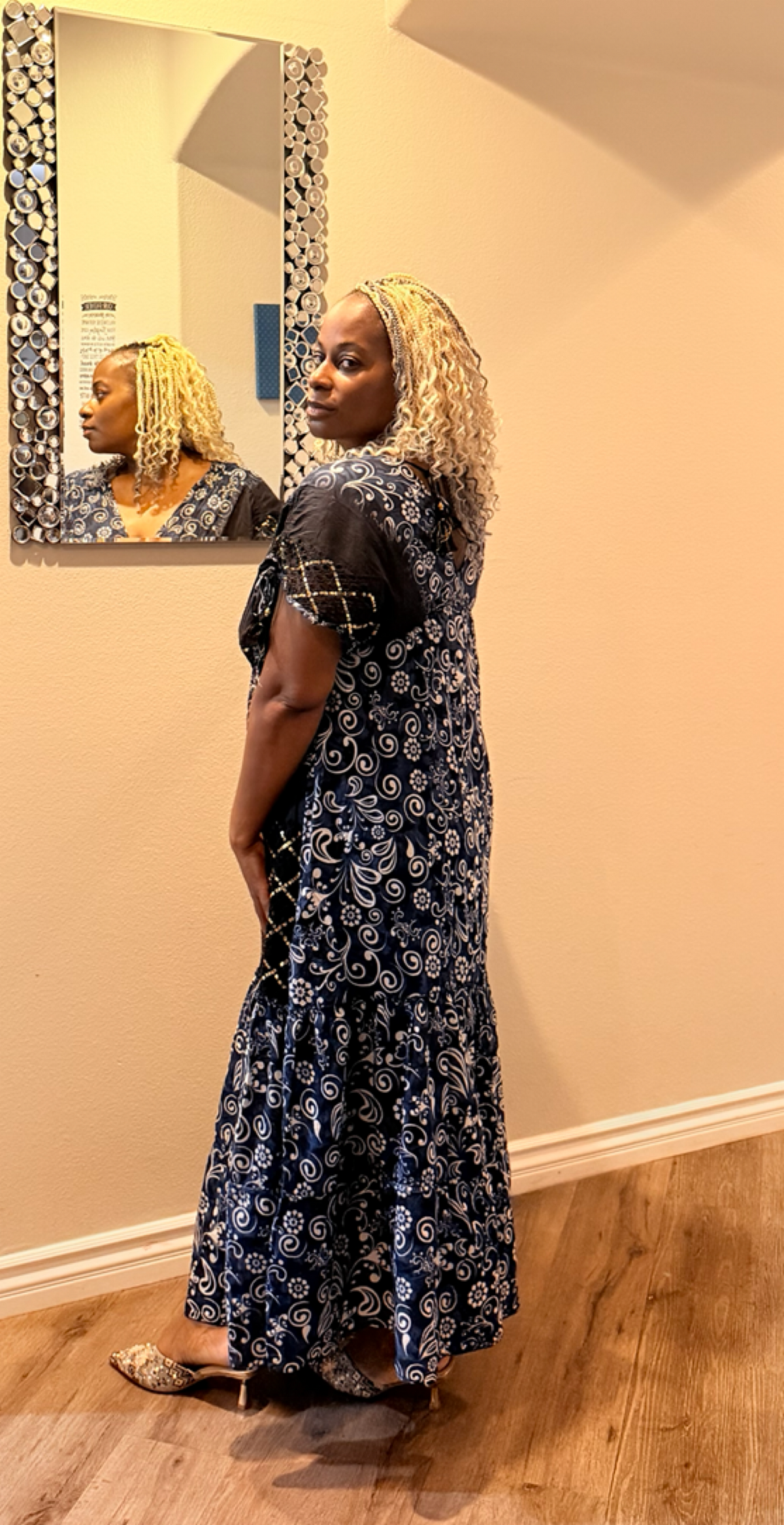 Midnight Paisley Tiered Maxi Dress